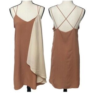 Womens Boho Dress Drape Front Cross Strap Rom Com Layered Festival Dress